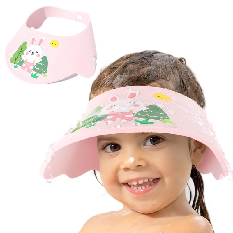 LADES Baby Shower Caps Shield - Adjustable Kids Bath Visor Hat Shampoo Washing Hair Protection Soft Cartoon for Toddler - Image 1
